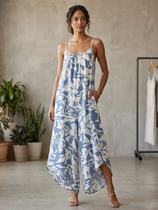 Tropical Print Jumpsuit