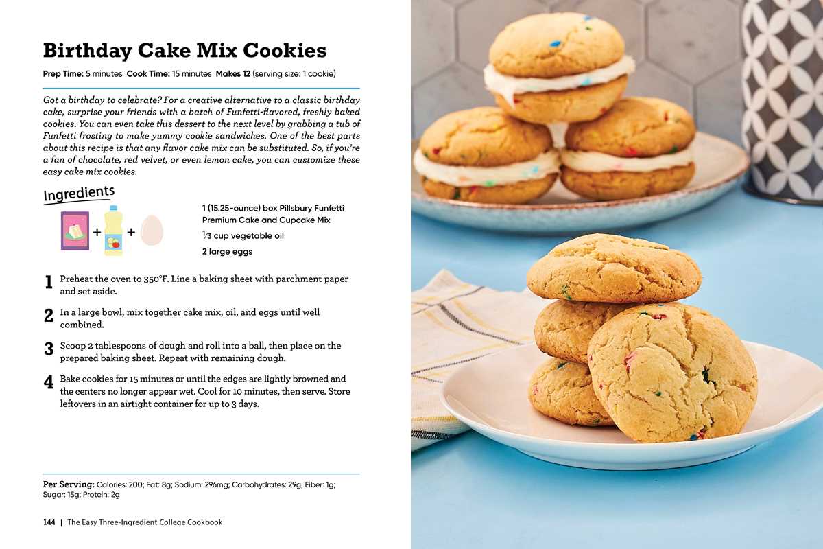 Easy Three-Ingredient College Cookbook by Robin Fields