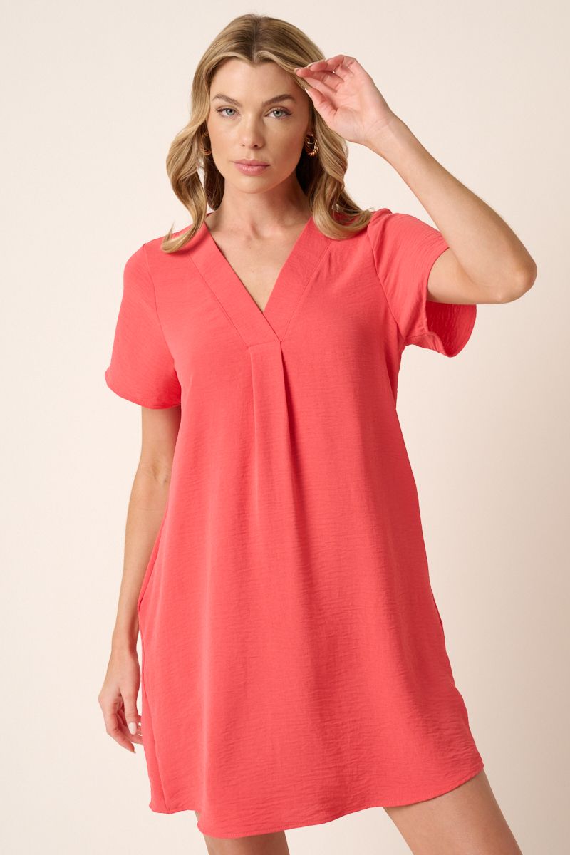 Airflow V-Neck Short Sleeve Dress Mittoshop