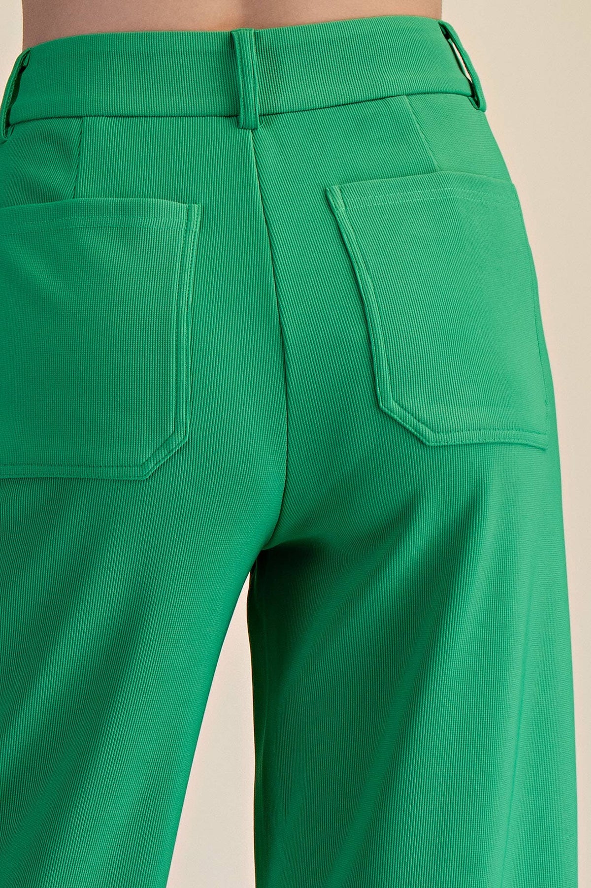 High Rise Front Pocket Stretchy Wide Pants