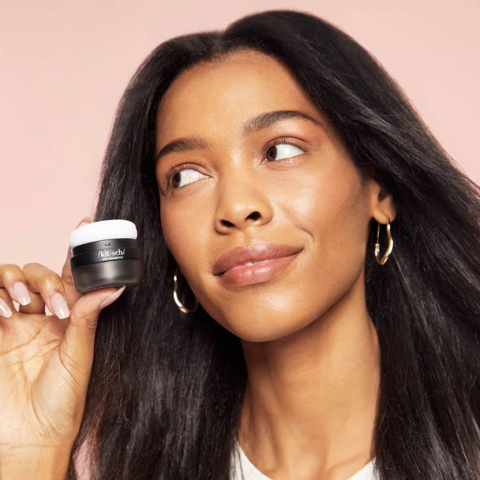 Volumizing Rice Protein Dry Shampoo - Dark Tinted Powder KITSCH