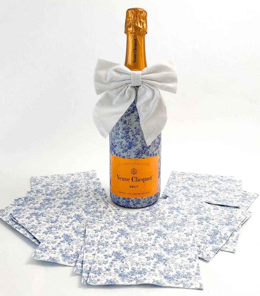 Beau Bottles Blue Floral Cocktail Napkins