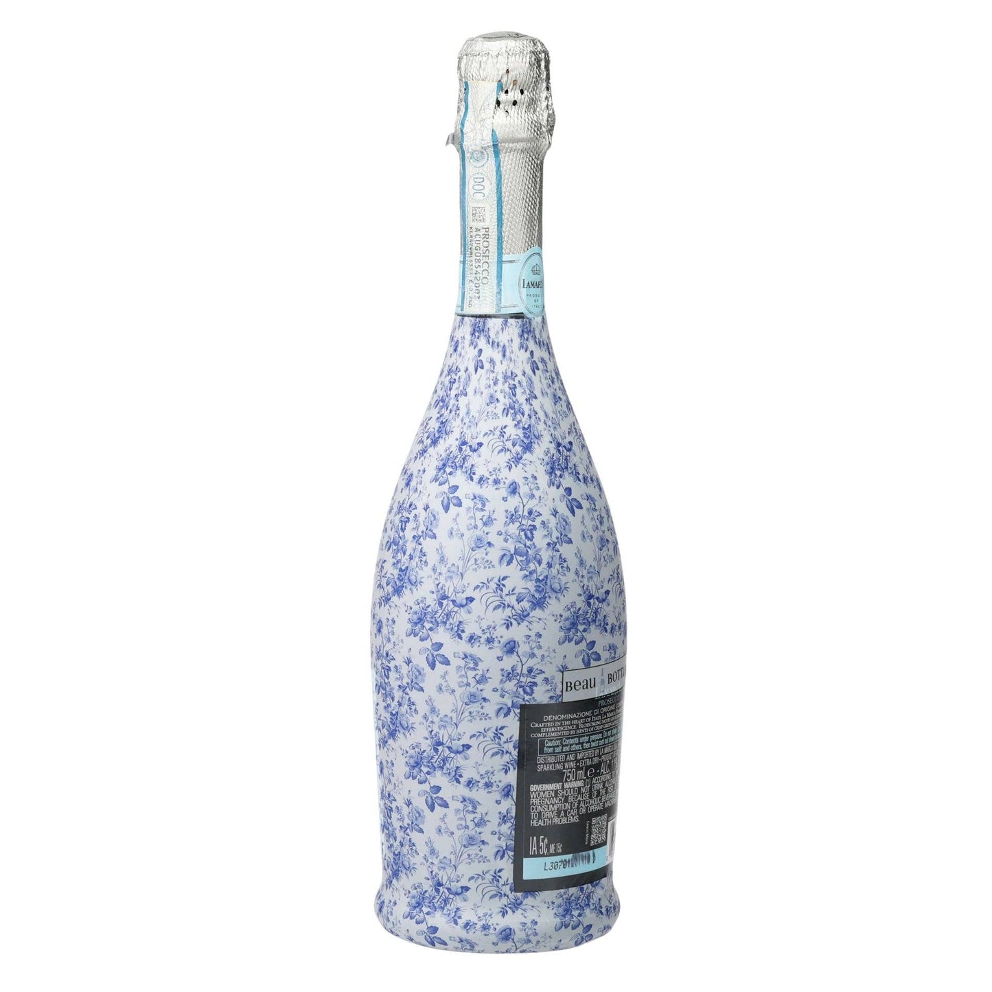 Beau Bottles Grandmillennial Blue Floral - Prosecco Collection