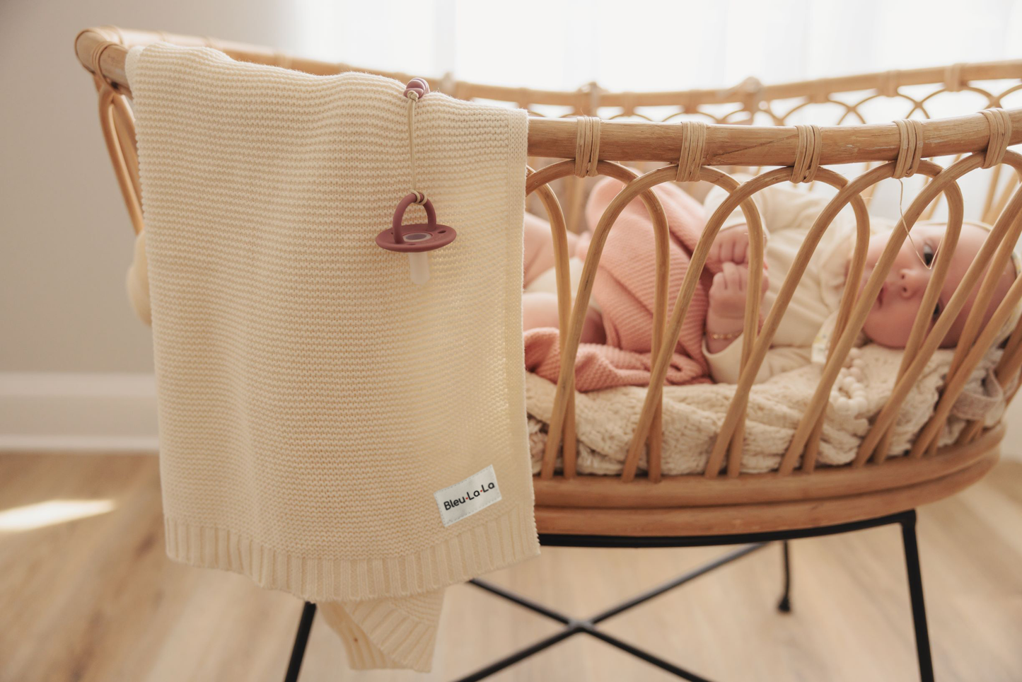 100% Organic Luxury Cotton Swaddle Receiving Baby Blanket Bleu La La