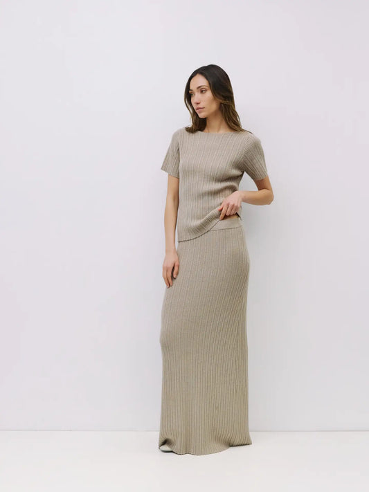 Joelle Knit Top and Midi Skirt Set