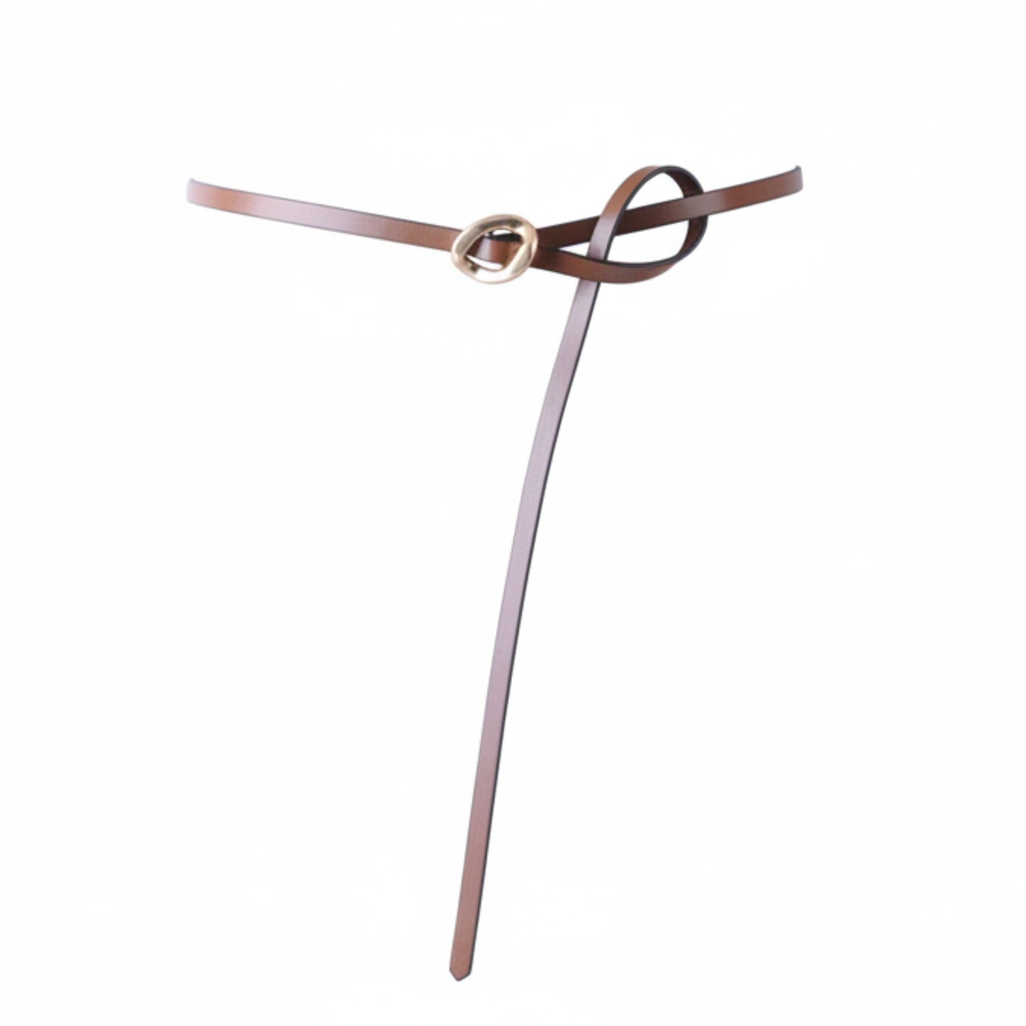 Skinny Belt for Summer Dresses | Tie-On Asymmetrical Buckle
