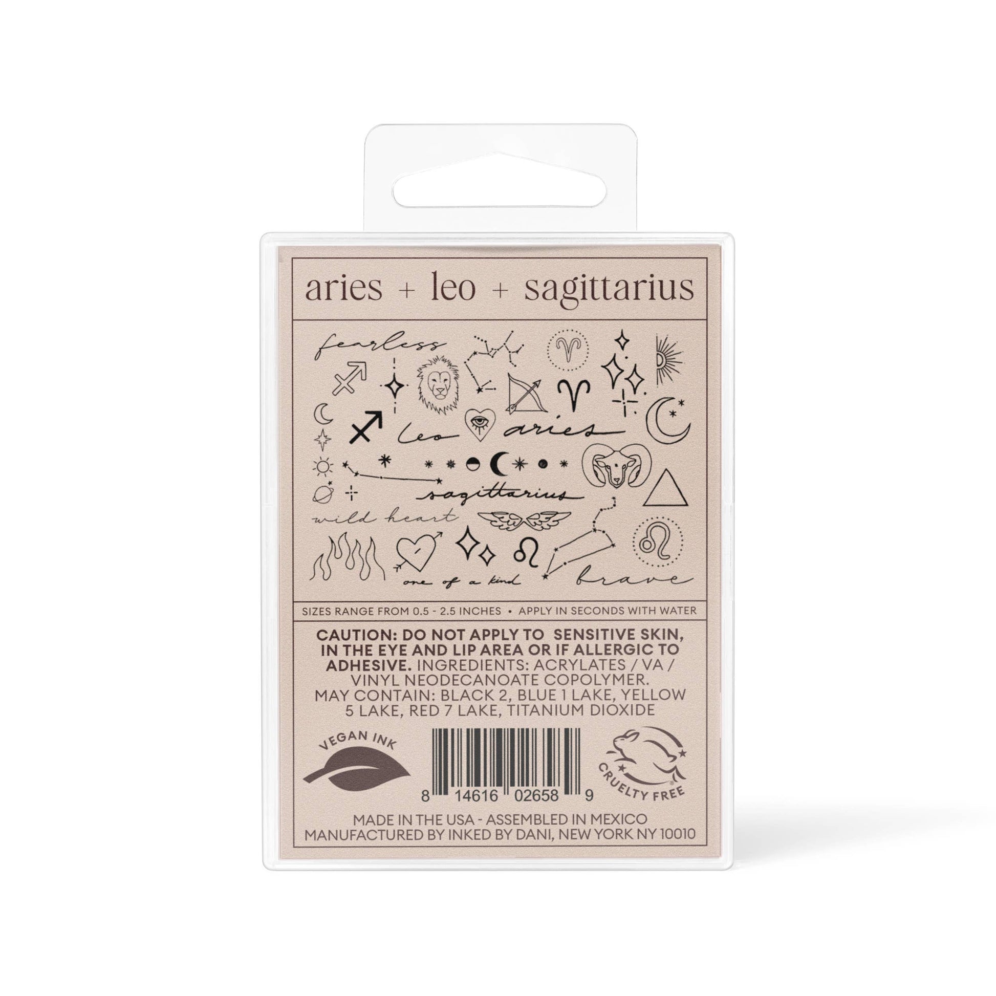 Zodiac Collection: Fire Signs Temporary Tattoo Pack INKED by Dani
