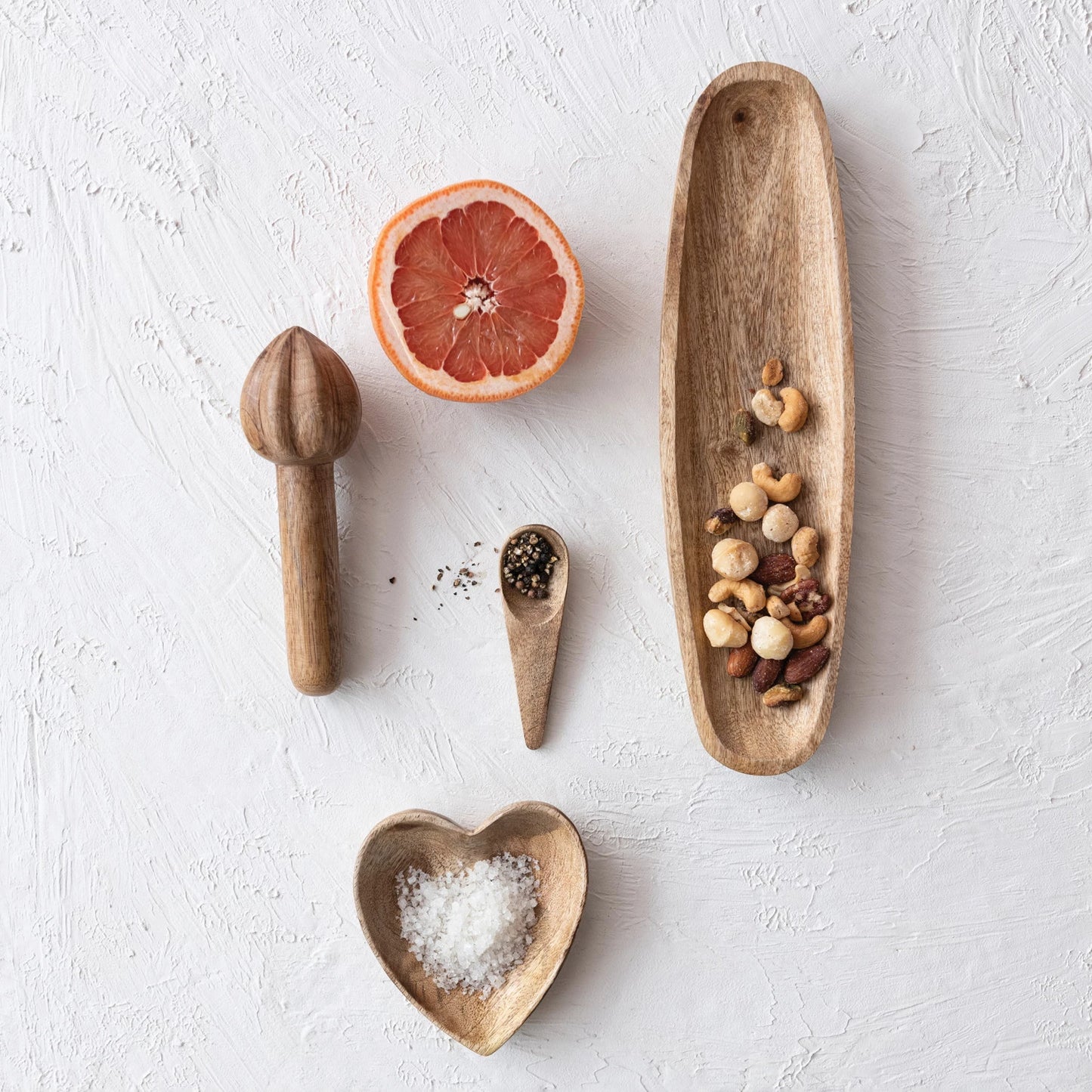 Hand Carved Mango Wood Heart Tray