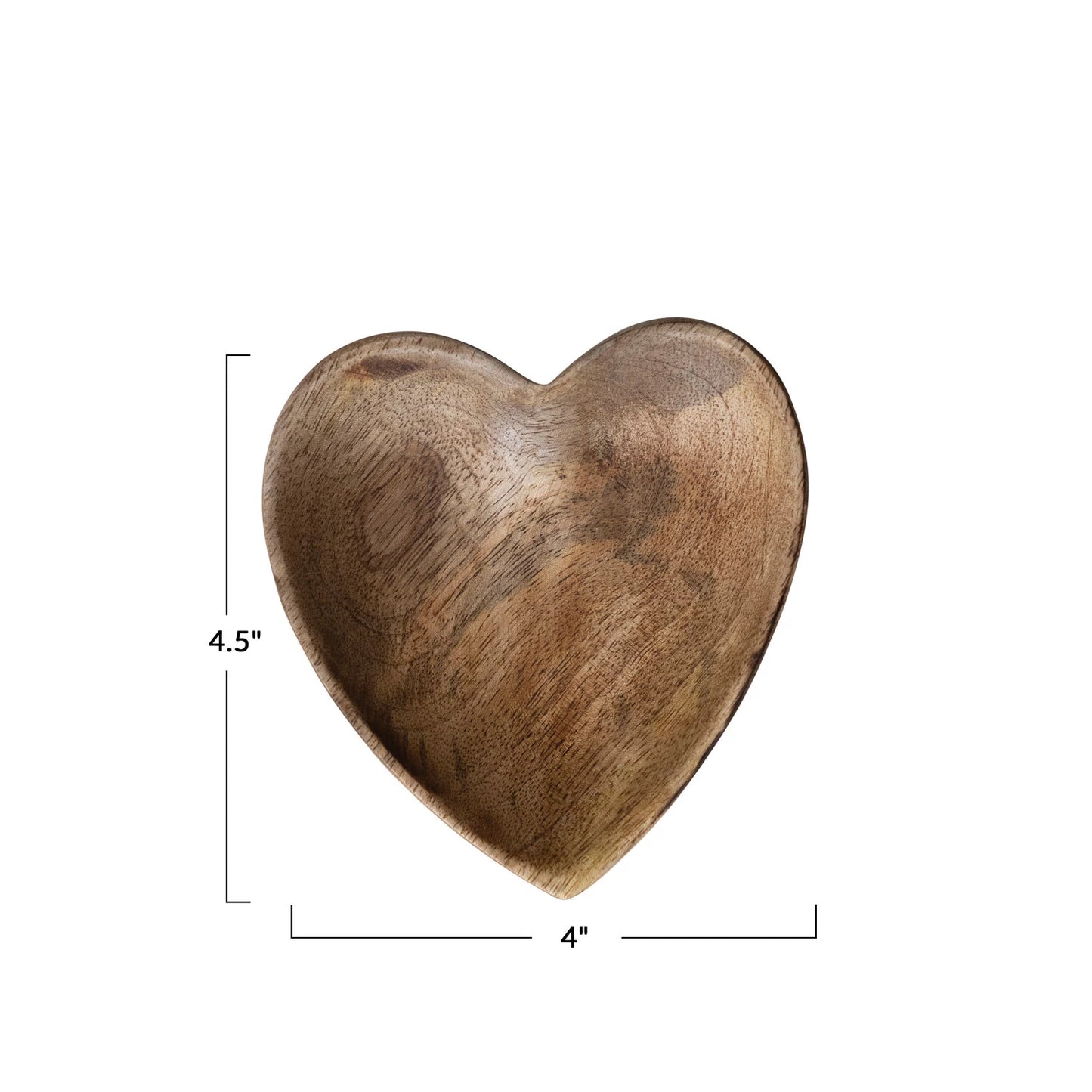 Hand Carved Mango Wood Heart Tray