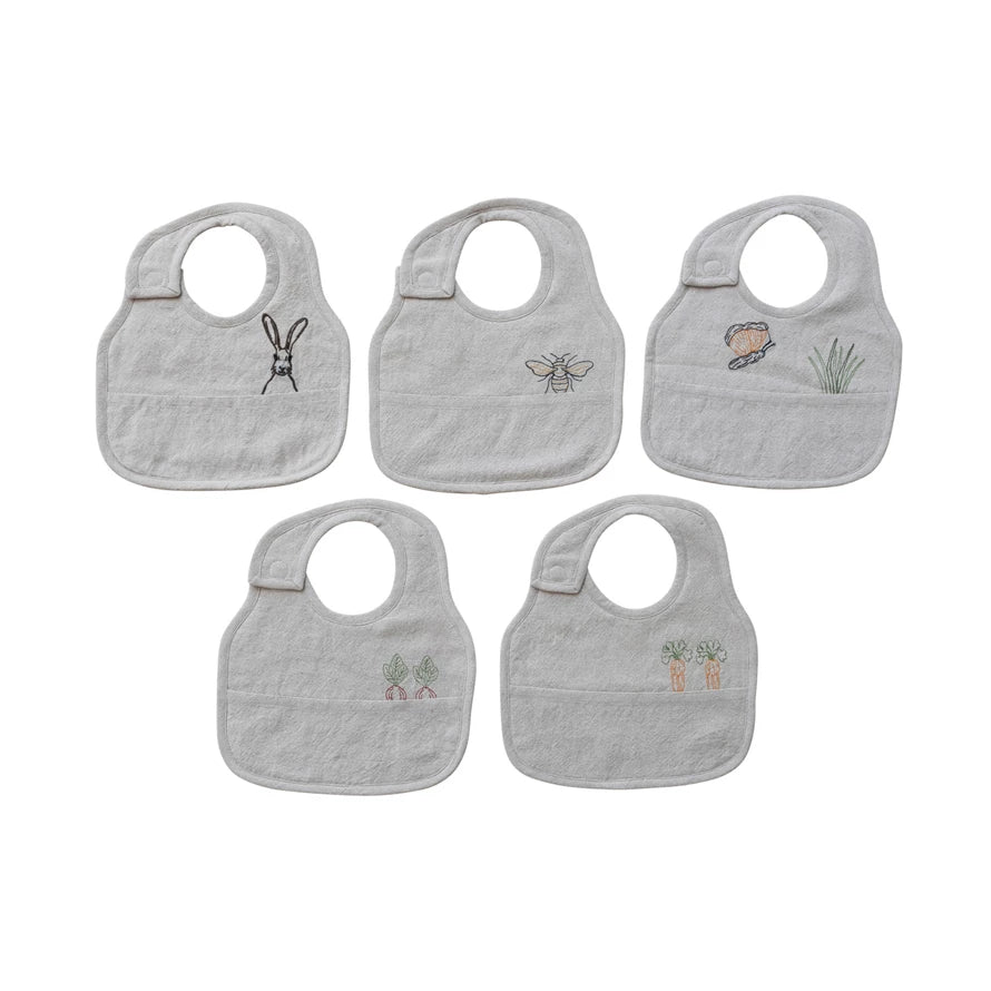 Cotton & Linen Embroidered Bib