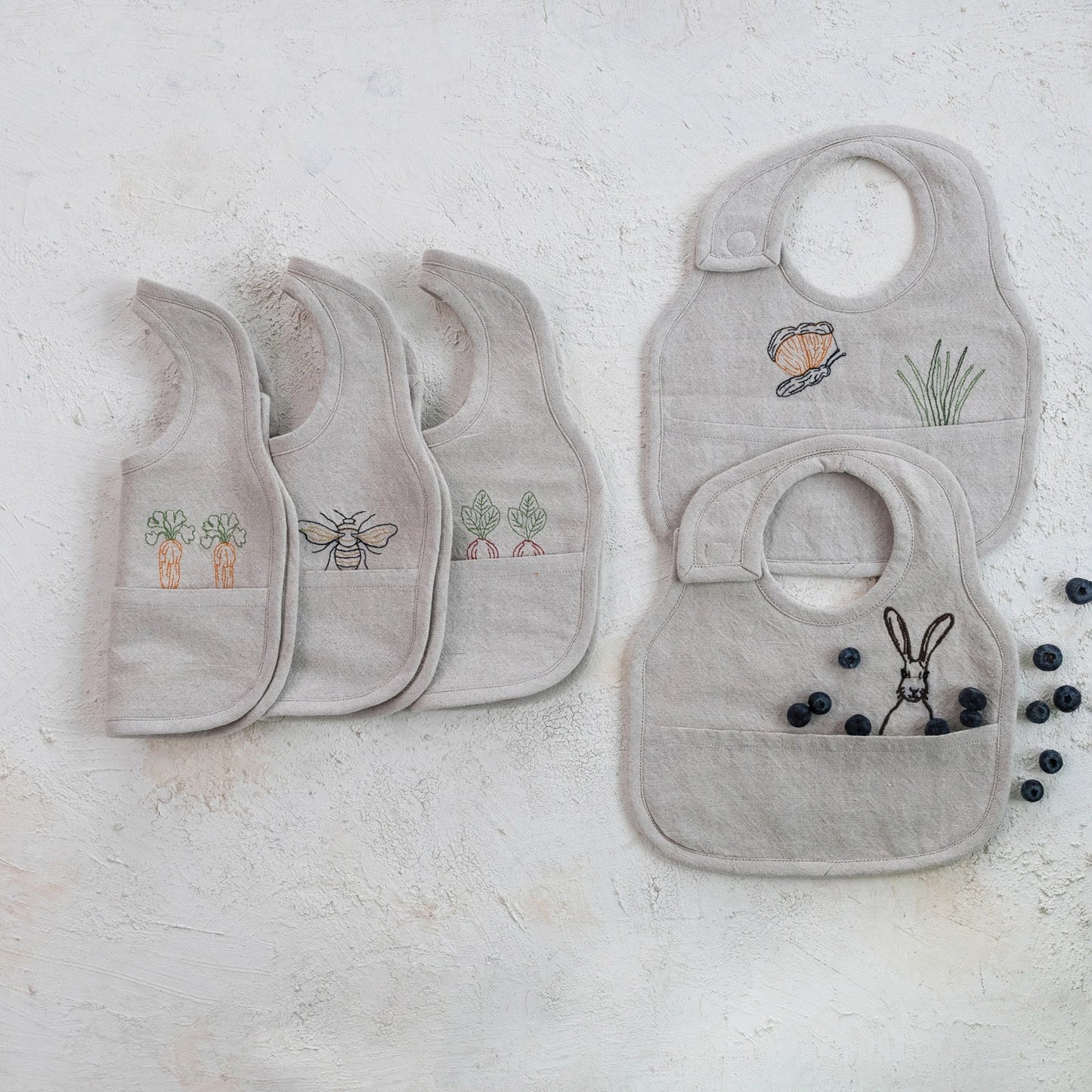 Cotton & Linen Embroidered Bib
