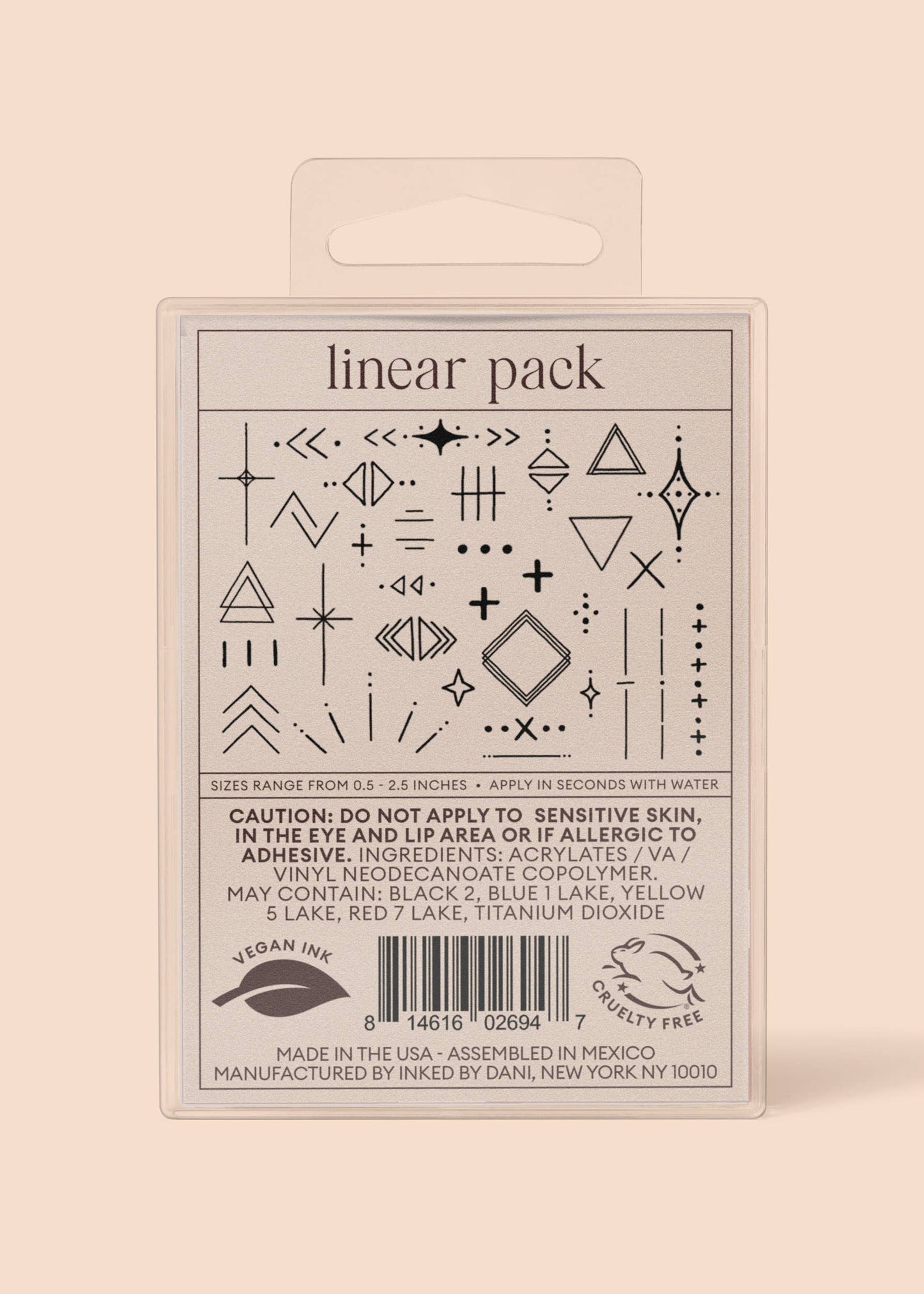 Linear Temporary Tattoo Pack INKED by Dani