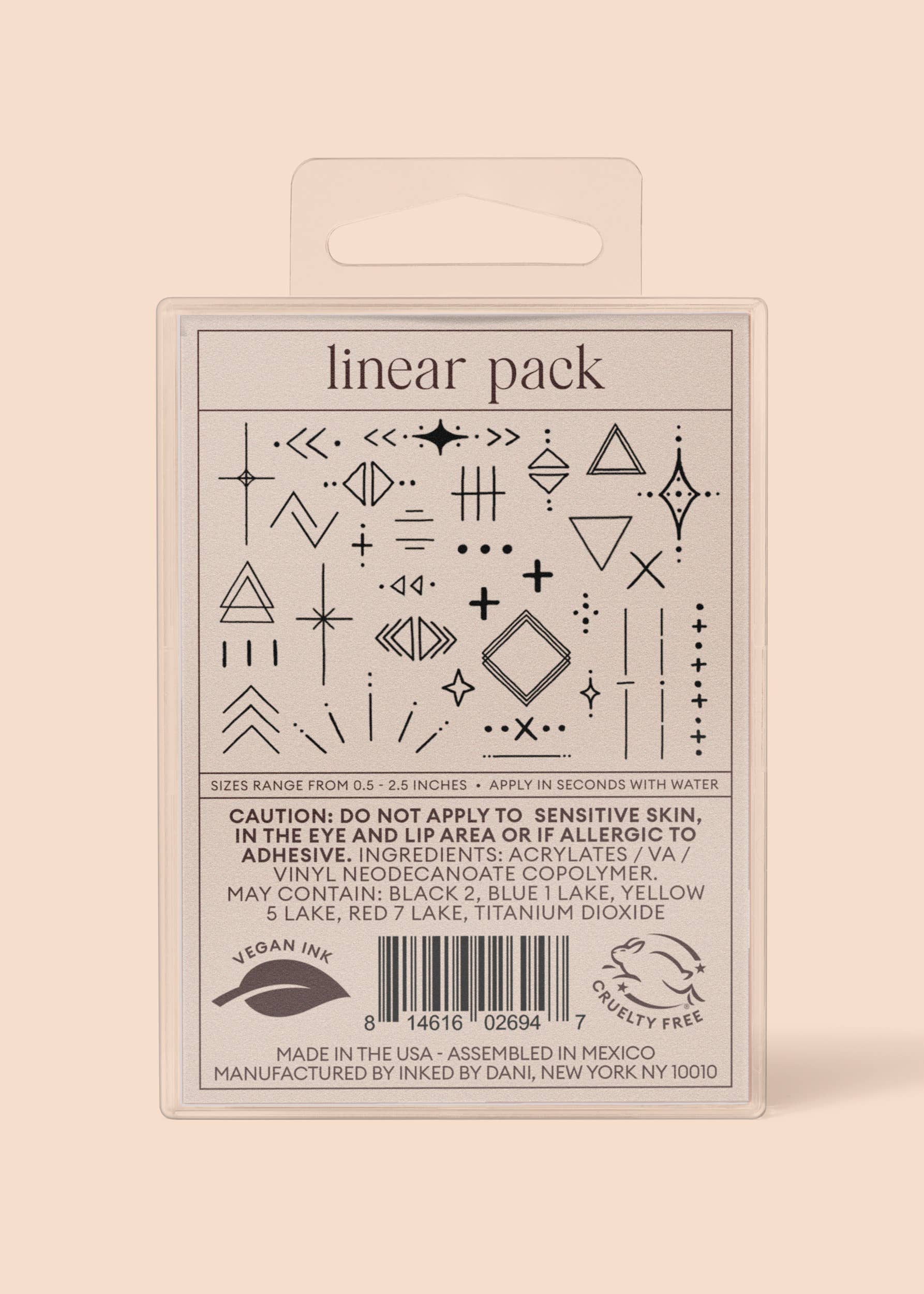 Linear Temporary Tattoo Pack INKED by Dani