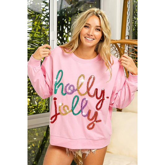 HOLLY JOLLY CHRISTMAS FRENCH TERRY PULLOVER