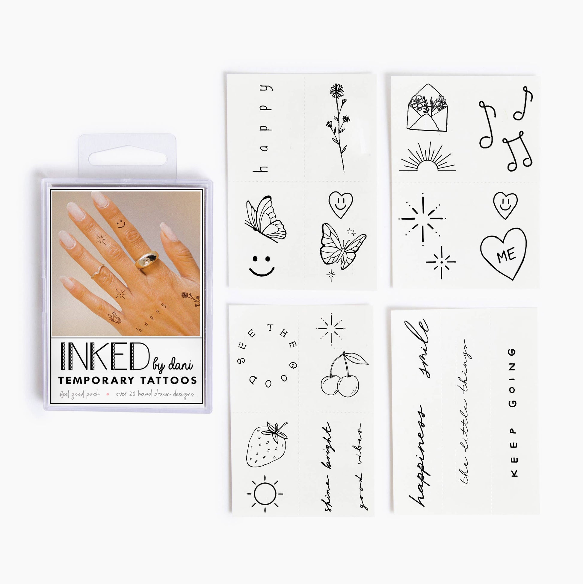 Feel Good Temporary Tattoo Pack INKED by Dani
