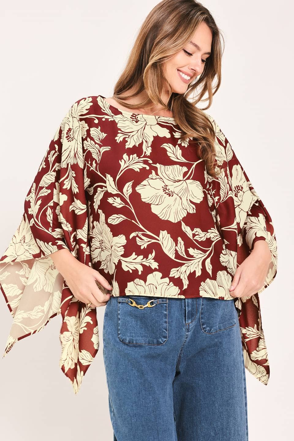 Printed woven top