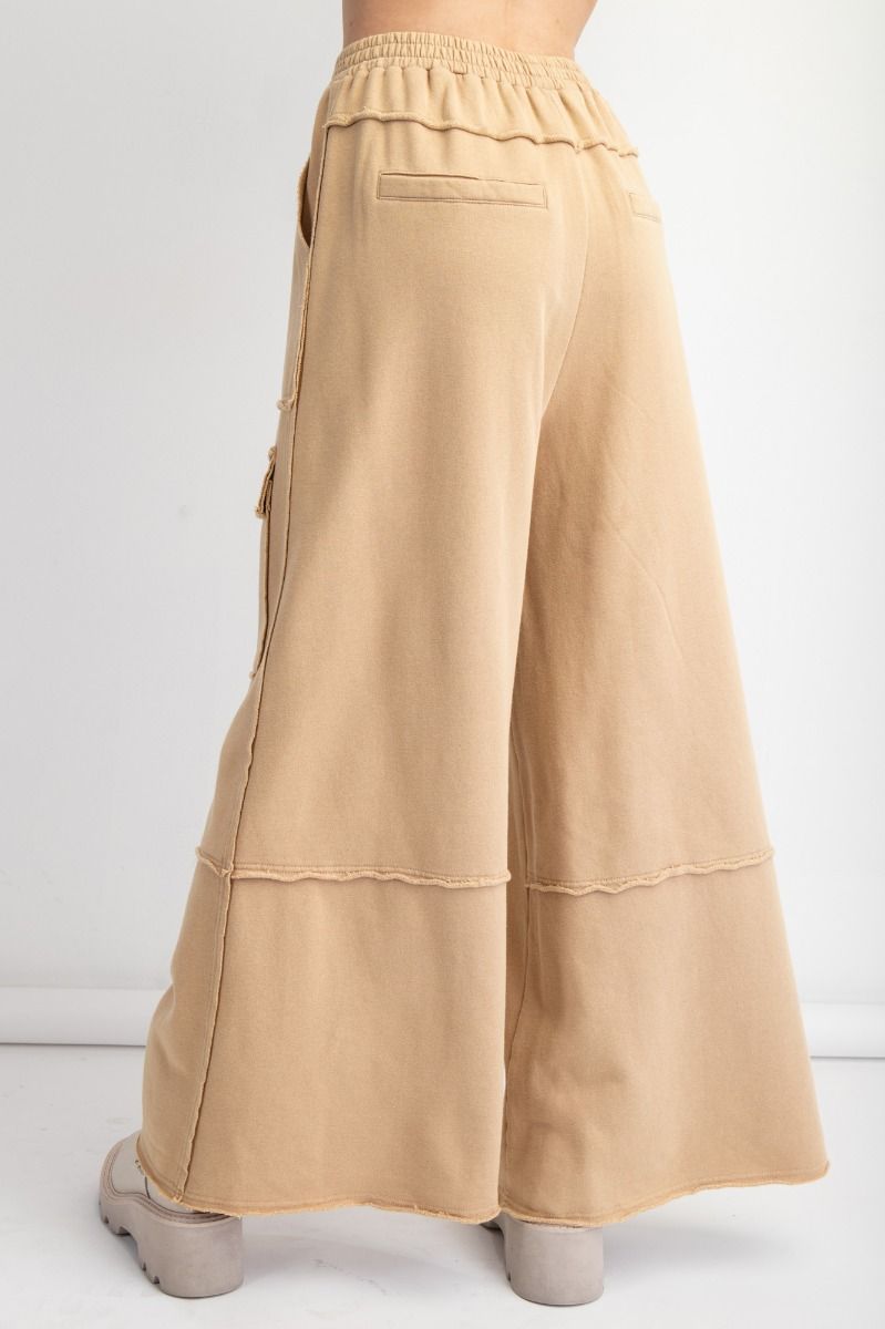 Washed Terry Knit Cargo Pants Easel