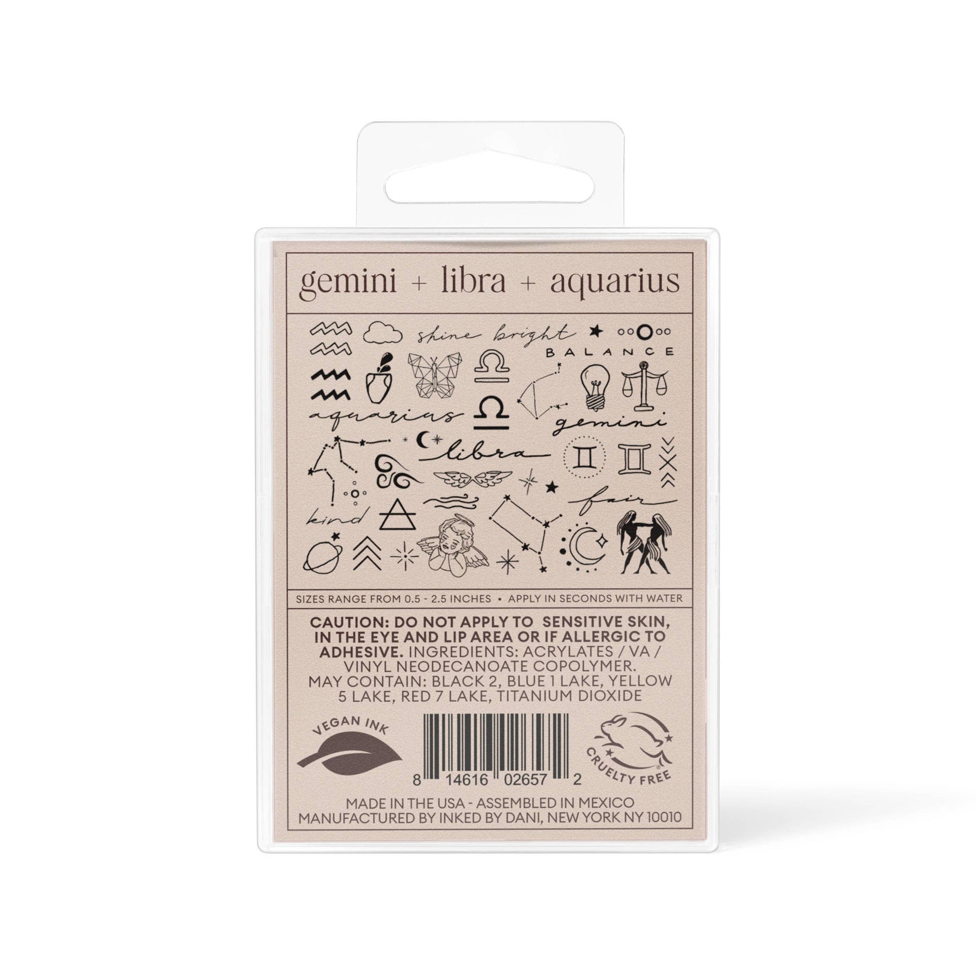 Zodiac Collection: Air Signs Temporary Tattoo Pack INKED by Dani