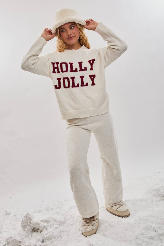 LONG SLEEVE SWEATER TOP AND SWEATER PANTS