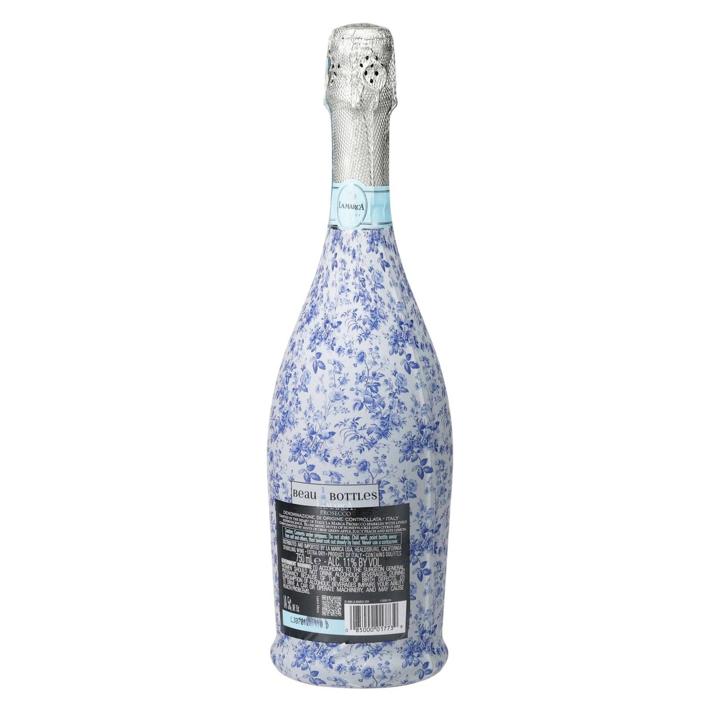 Beau Bottles Grandmillennial Blue Floral - Prosecco Collection