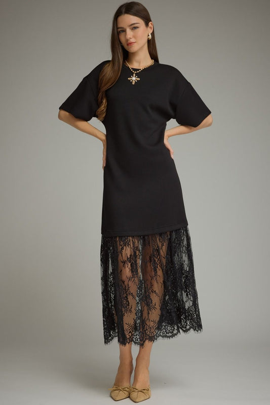 Lace Skirt Midi Dress