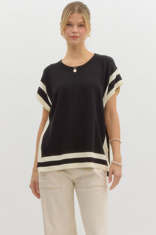 Knit Side Sit Boxy Top