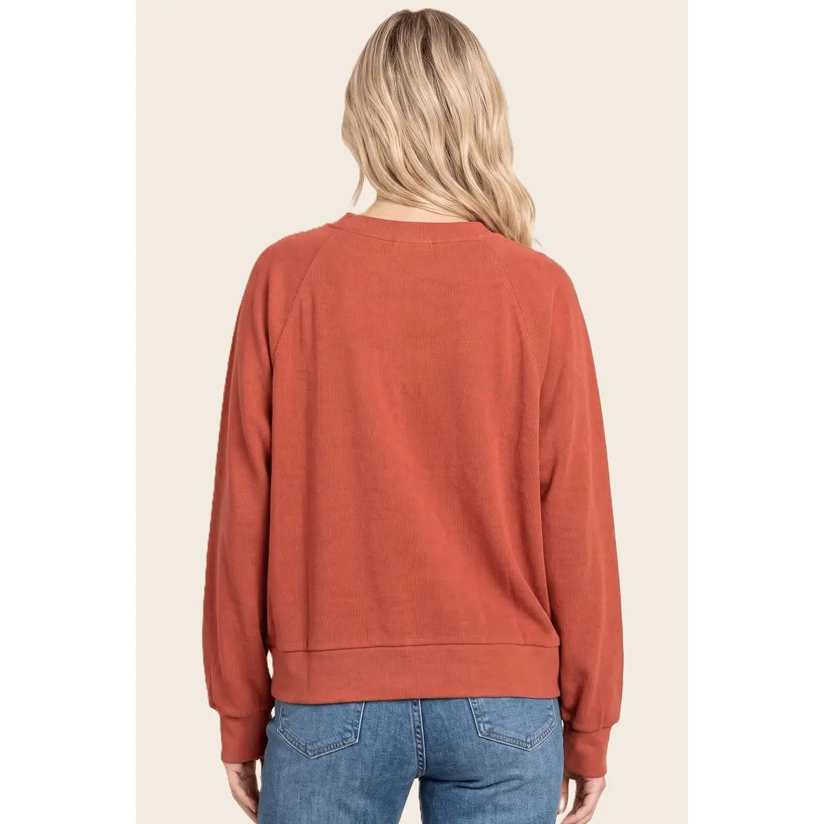 Henley Floral Placket Solid Top