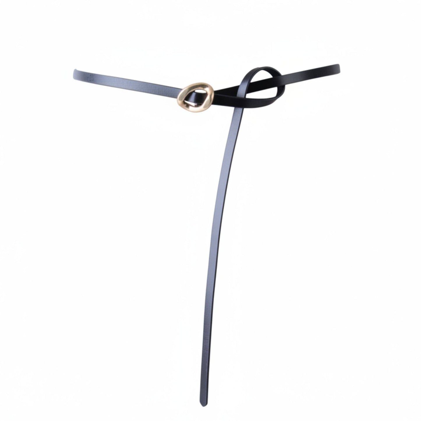 Skinny Belt for Summer Dresses | Tie-On Asymmetrical Buckle