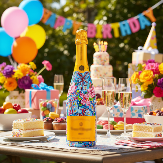 Beau Bottles Preppy Happy Birthday Brushed Presents - Champagne Collection