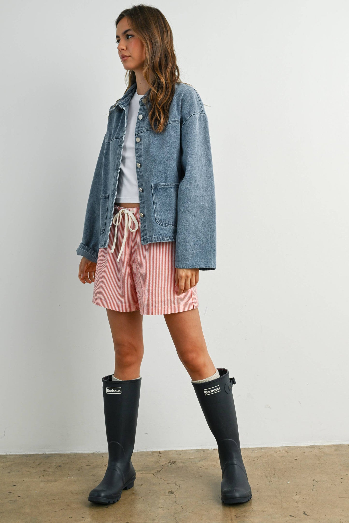 Button-Down Jacket with Shirt Collar and Pockets