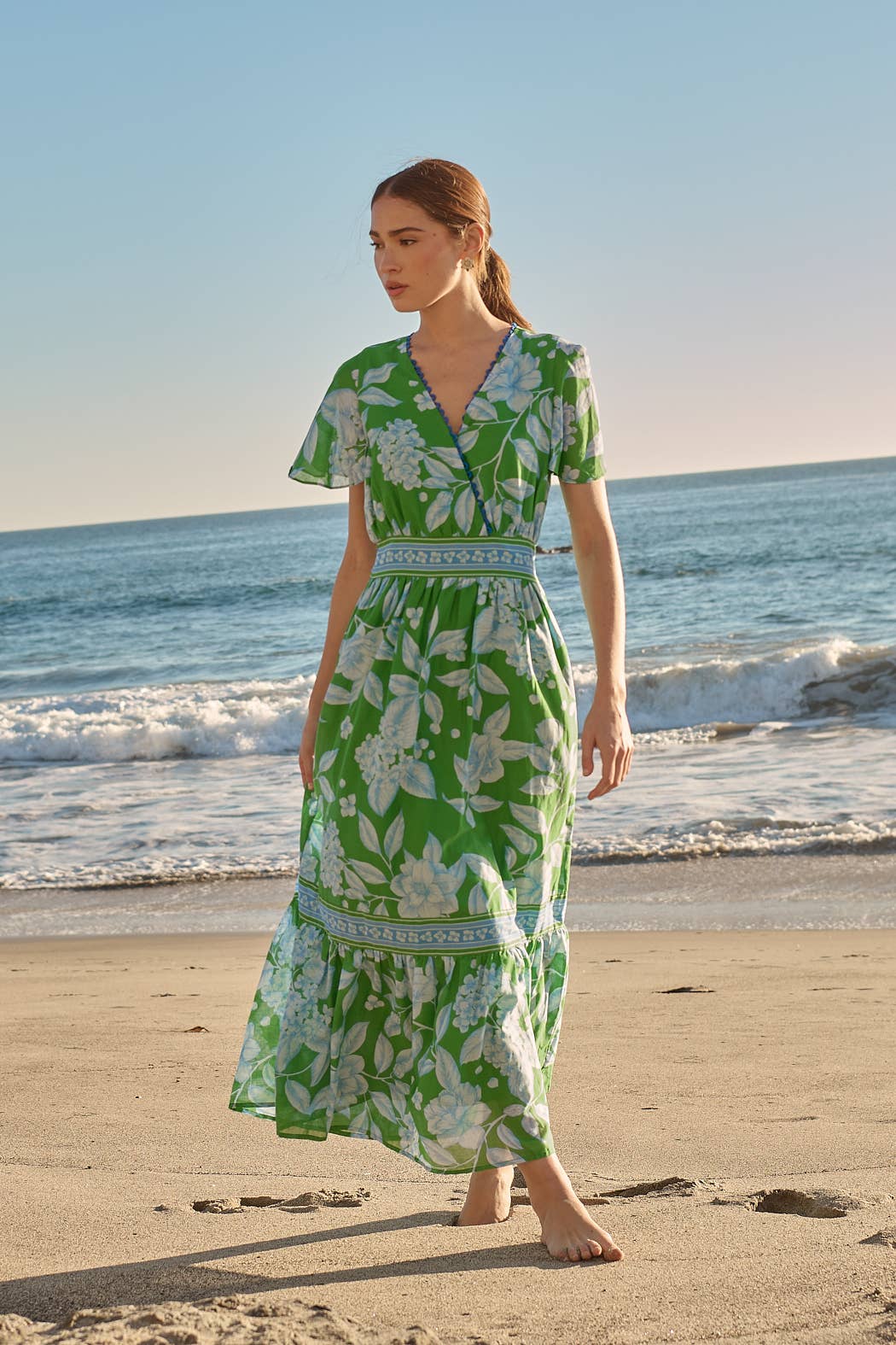 Verbena Floral Ingrida Surplice Maxi Dress