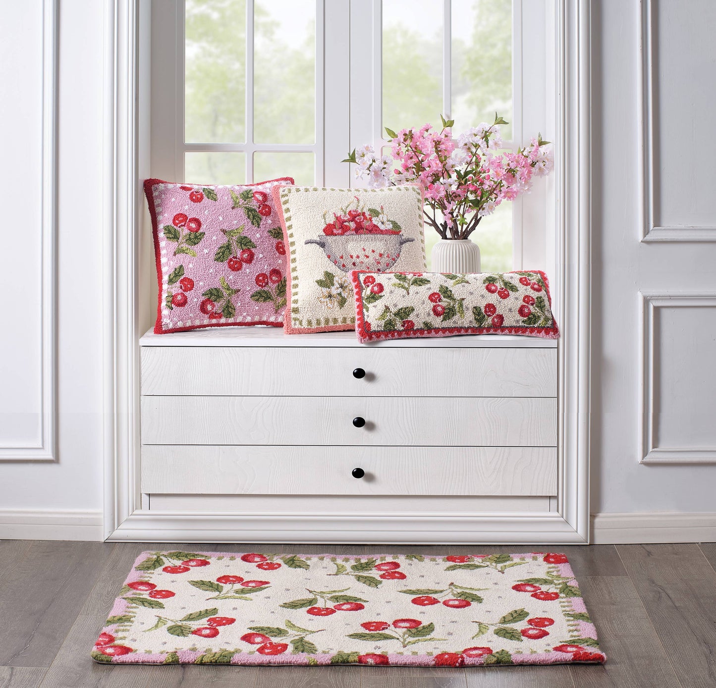 Sweet Cherry Hook Pillow Peking Handicraft