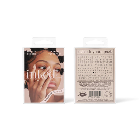 Make It Yours Temporary Tattoo Pack INKED by Dani