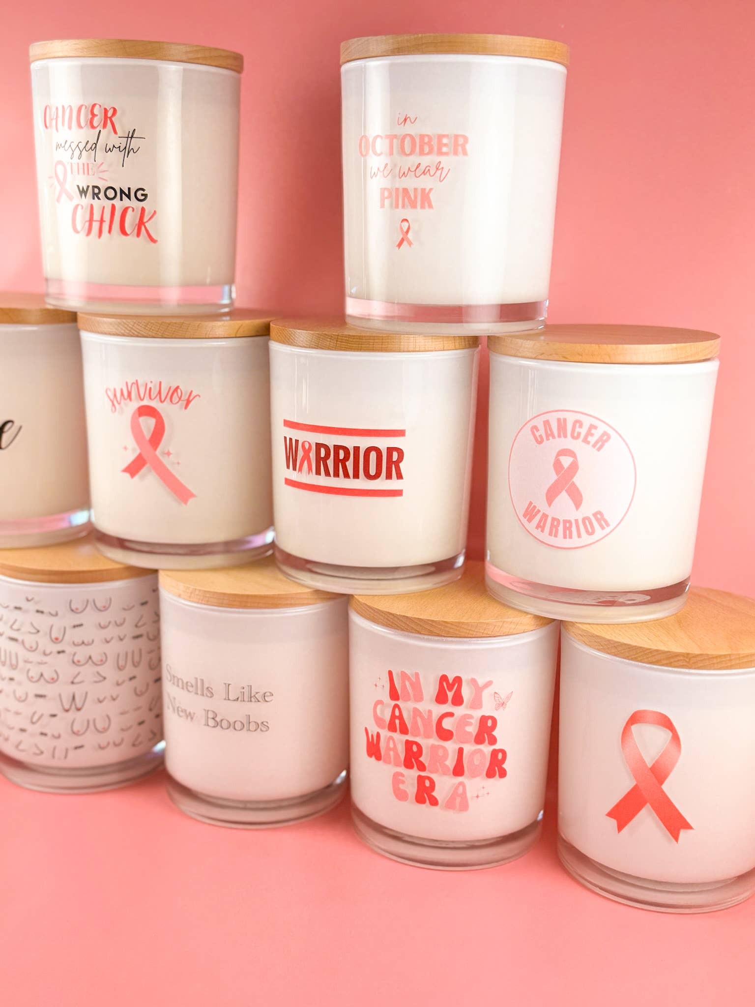 October We Wear Pink- Breast Cancer Soy Candle Unplug Soy Candles