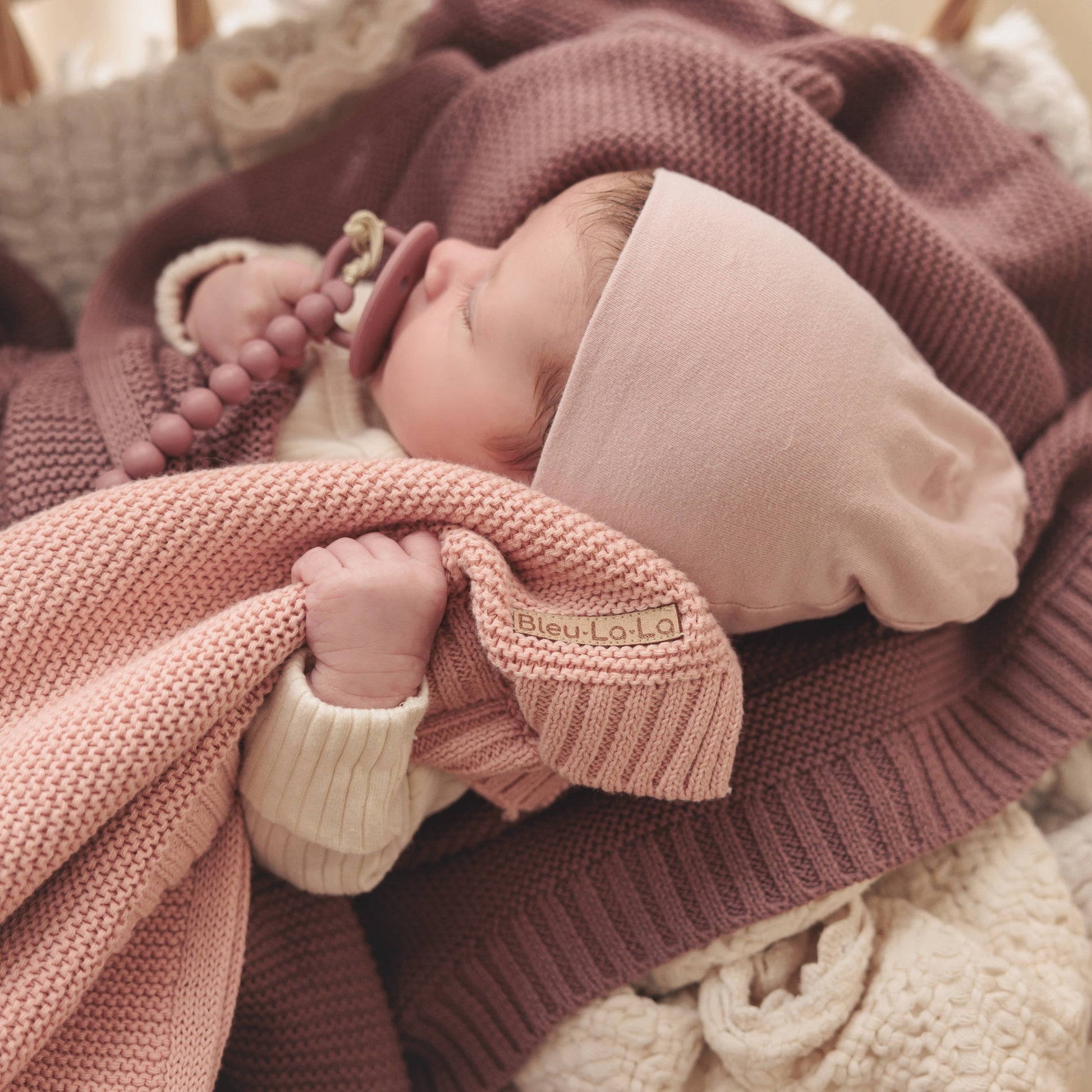 100% Organic Luxury Cotton Swaddle Receiving Baby Blanket Bleu La La