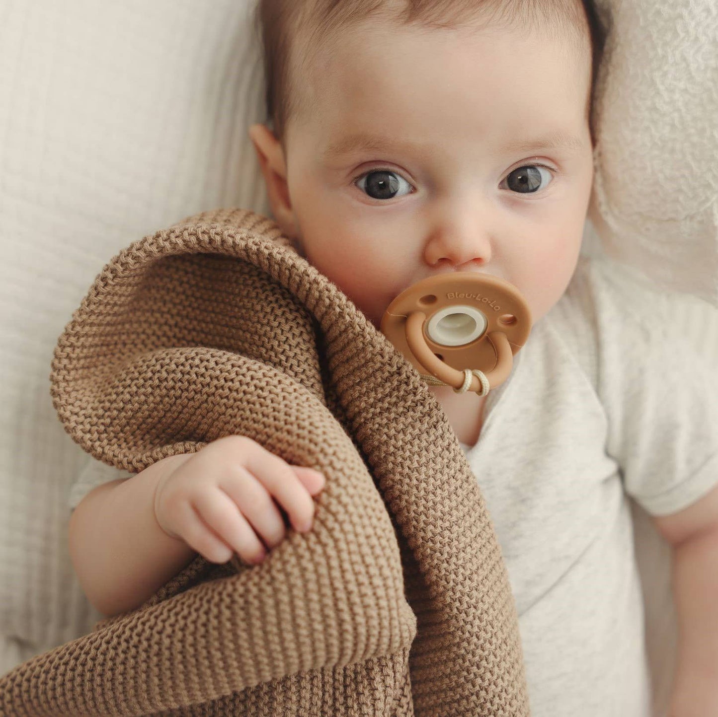 100% Organic Luxury Cotton Swaddle Receiving Baby Blanket Bleu La La