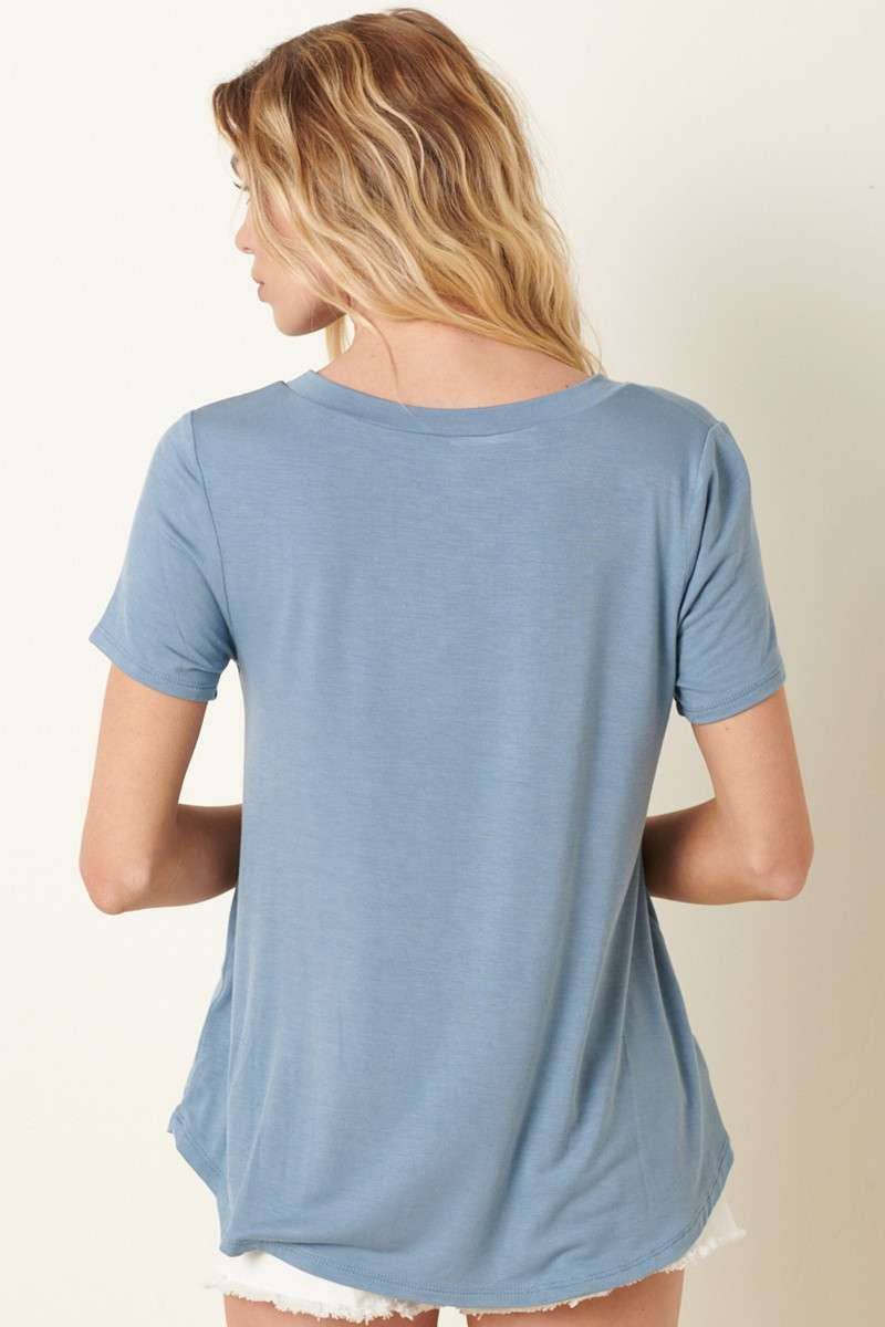 BAMBOO ROUND NECK SHORT SLEEVE BASIC TOP