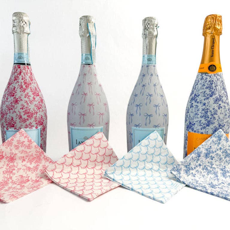 Beau Bottles Blue Floral Cocktail Napkins