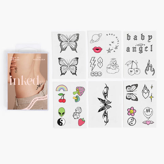Y2K Nostalgia Temporary Tattoo Pack INKED by Dani