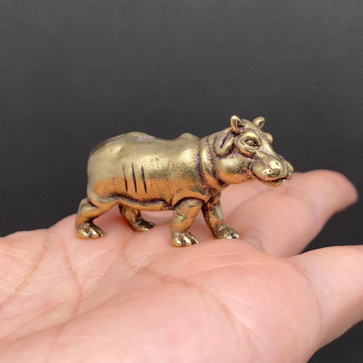 Brass Hippopotamus Crafts Decoration Desktop Ornaments