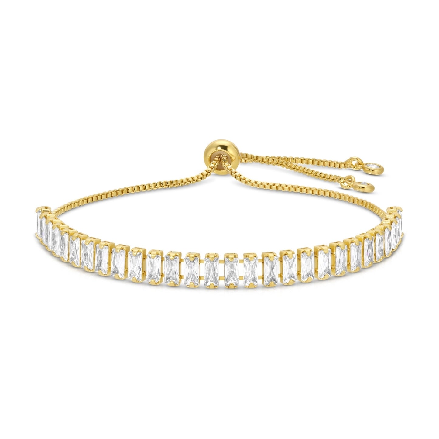 Baguette Cubic Zirconia Pulley Bracelet
