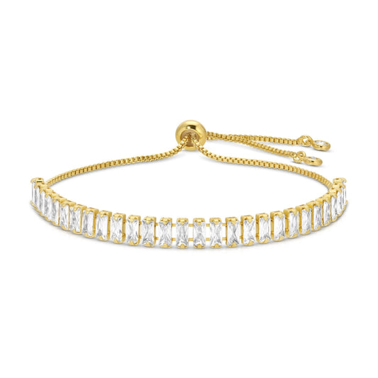 Baguette Cubic Zirconia Pulley Bracelet