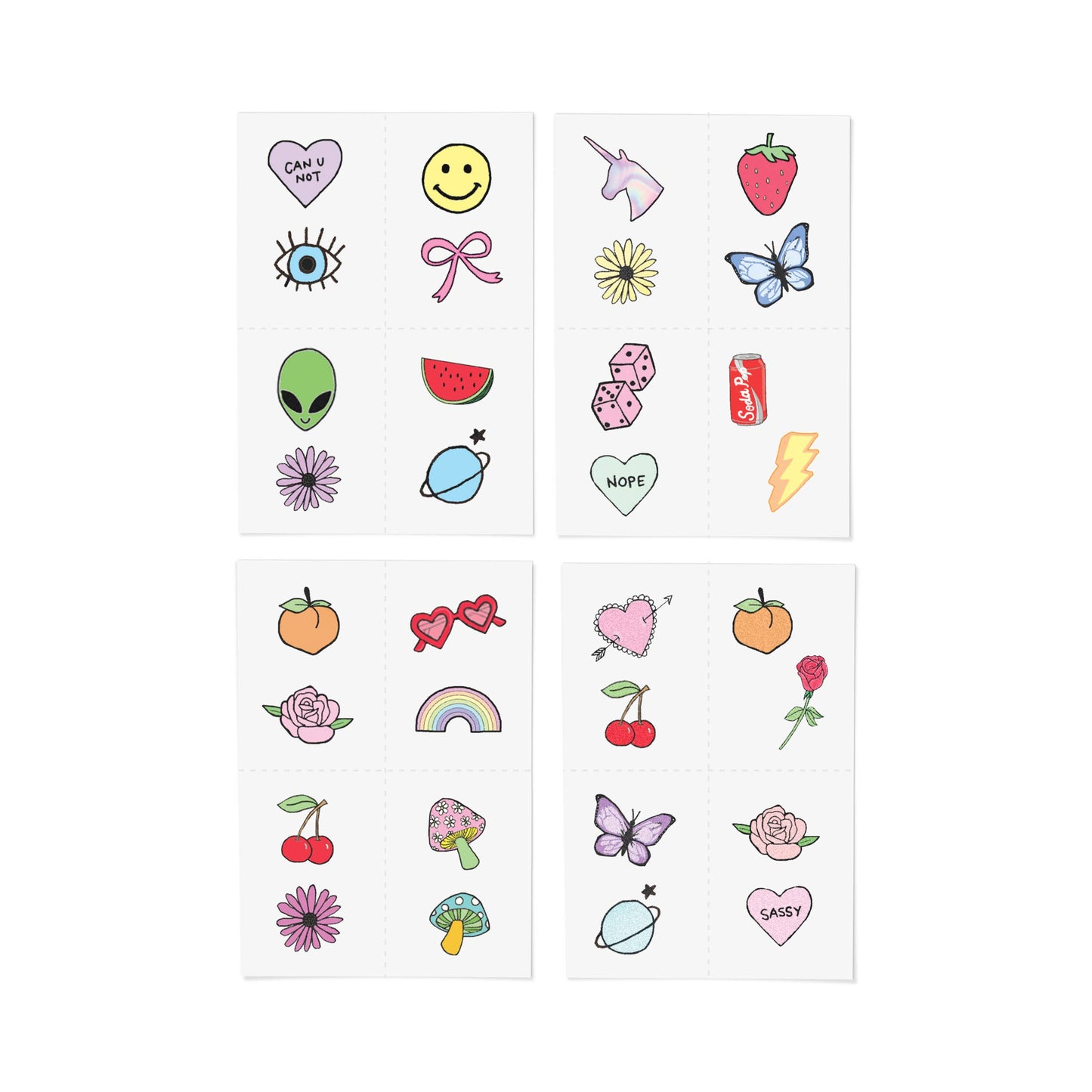 Retro Littles Temporary Tattoo Pack INKED by Dani