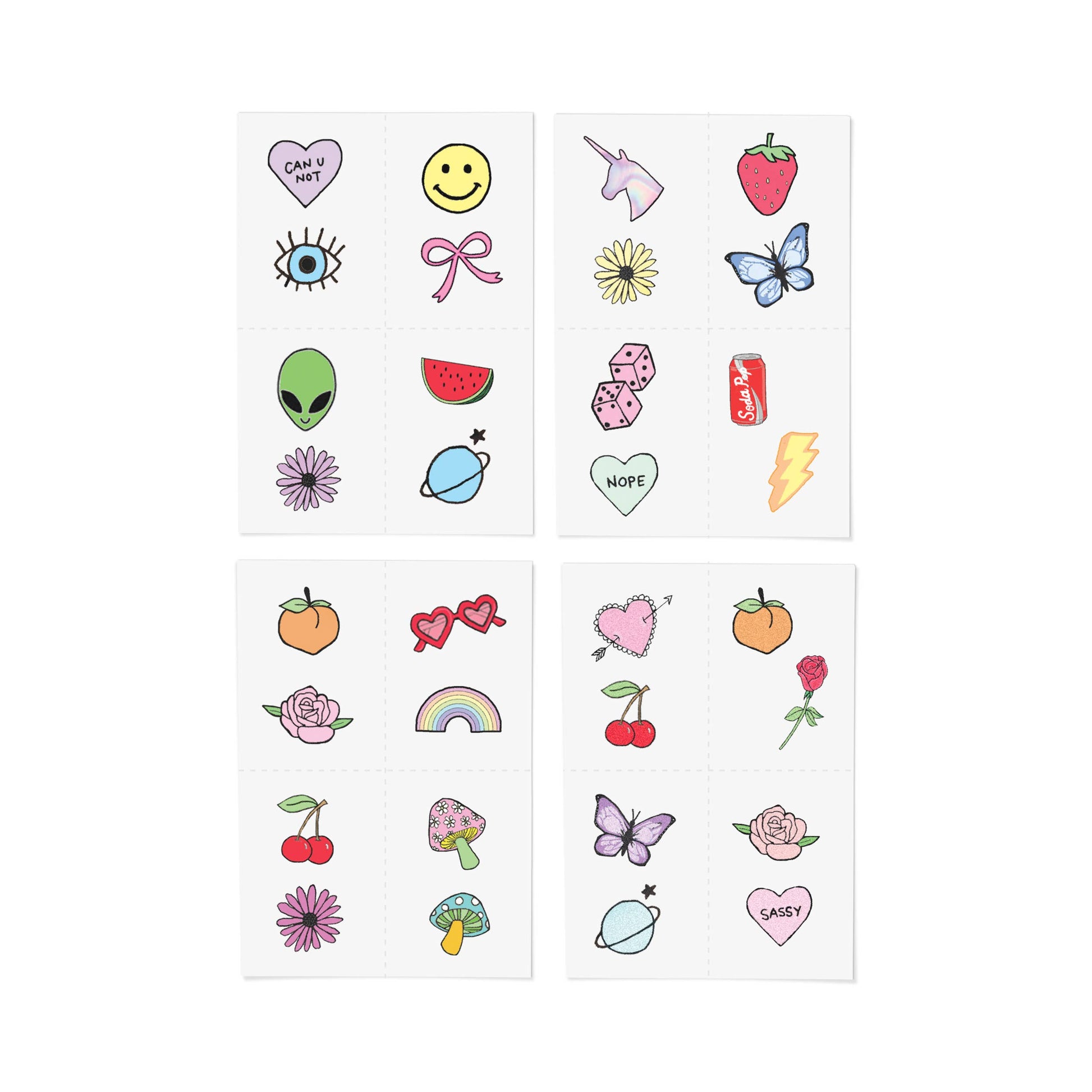 Retro Littles Temporary Tattoo Pack INKED by Dani