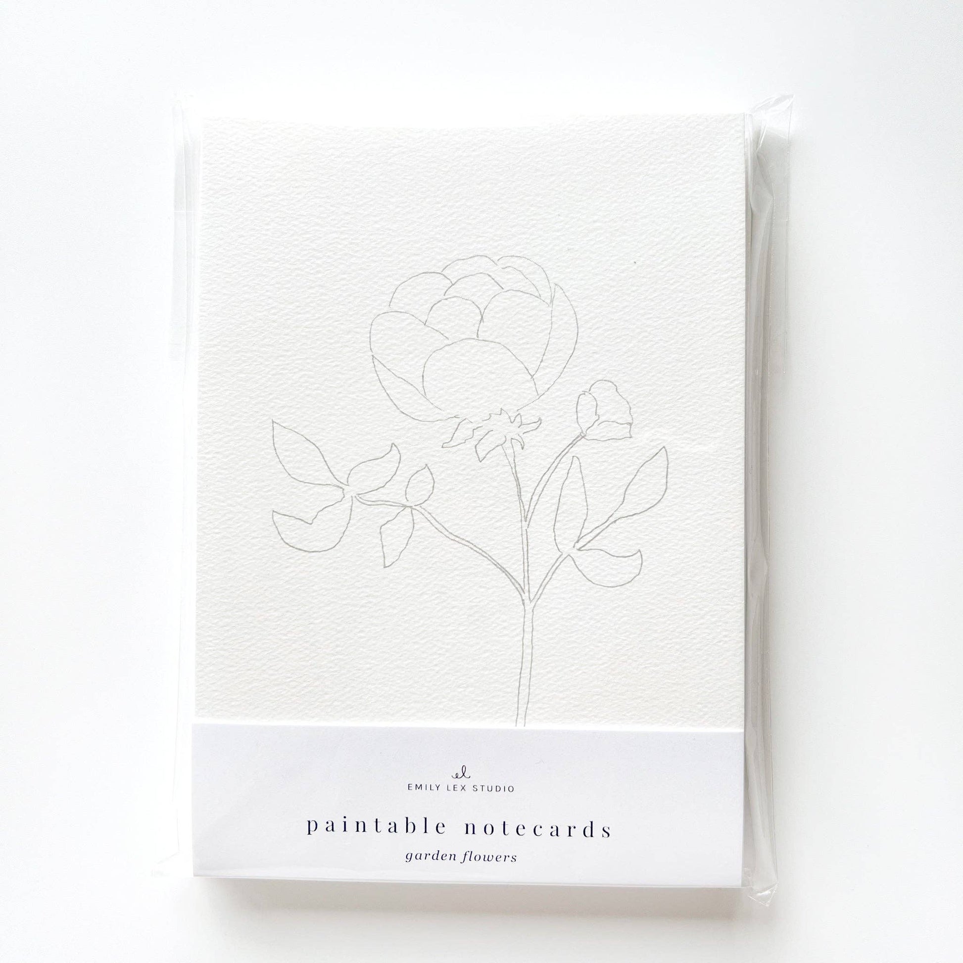 Garden flowers paintable notecards emily lex studio