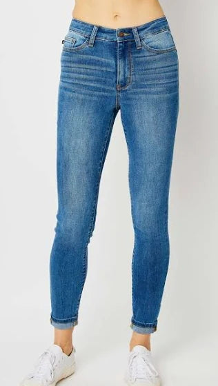 High-Rise Cuffed Hem Skinny Jeans Judy Blue