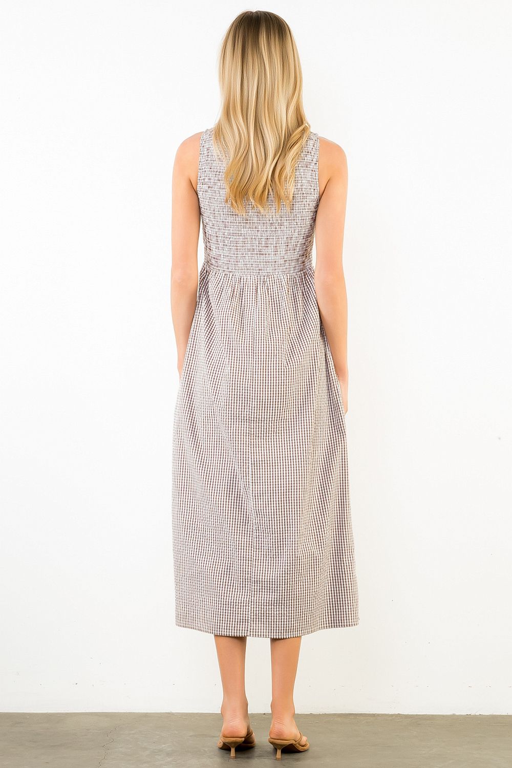 Smocked Top Gingham Dress
