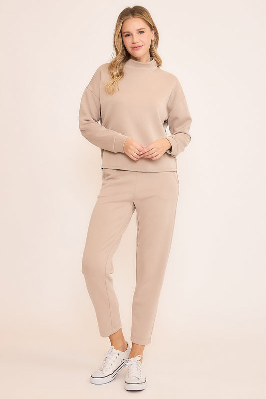Techno Cupro Mock Neck Hi-Lo Top Wasabi + Mint