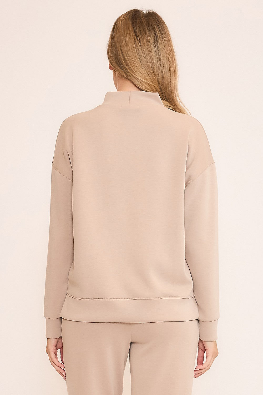 Techno Cupro Mock Neck Hi-Lo Top Wasabi + Mint
