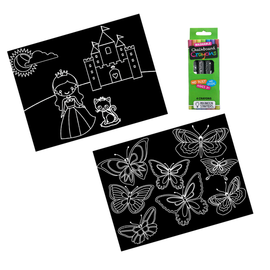 Chalkboard Princess and Butterfly Travel Mat Set Imagination Starters